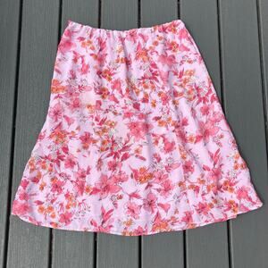 Pink floral midi skirt, fairycore bohemian romantic Y2K boho chic coquette